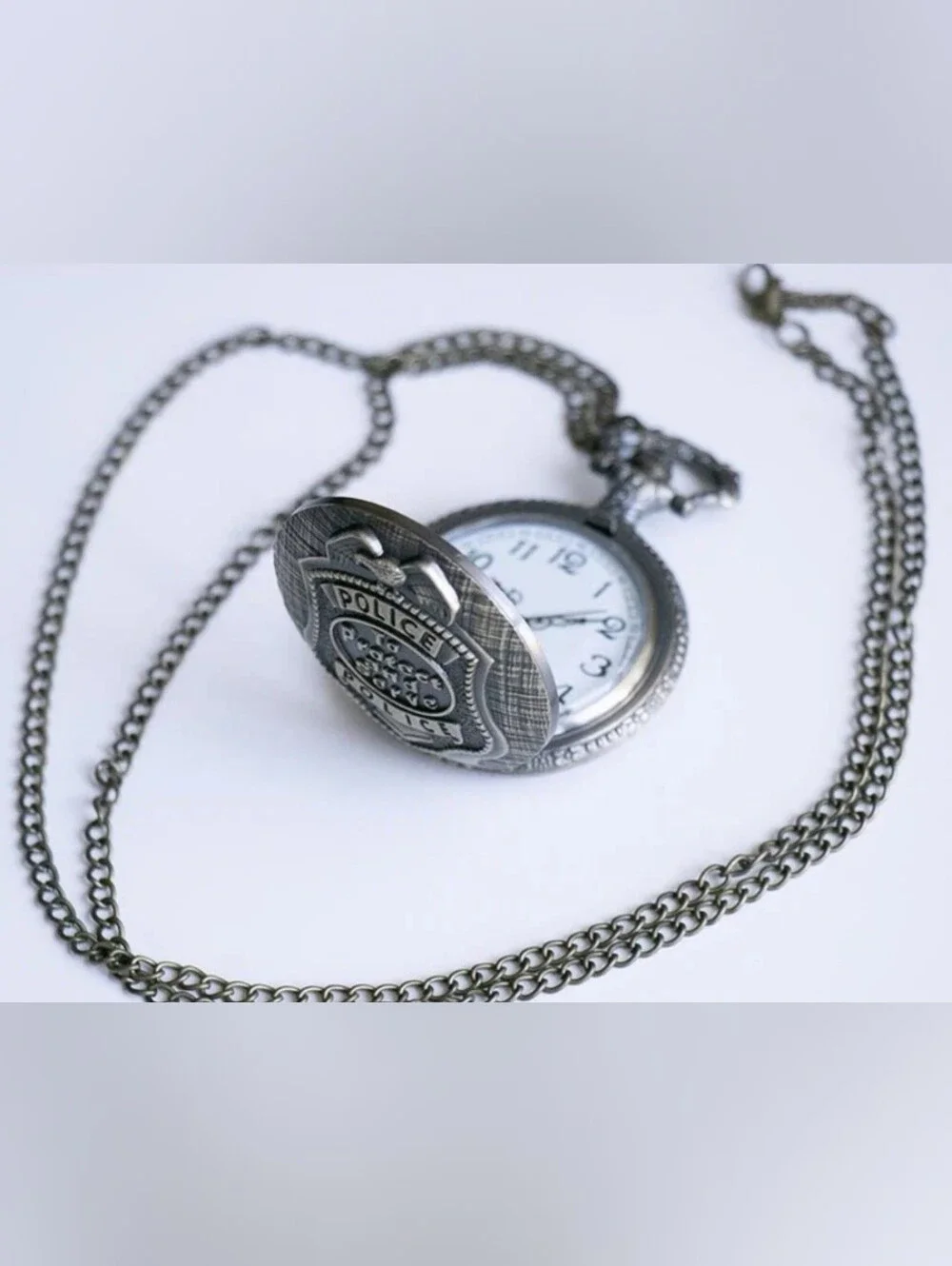 New Police Officer Quartz Pocket Watch Battery Included